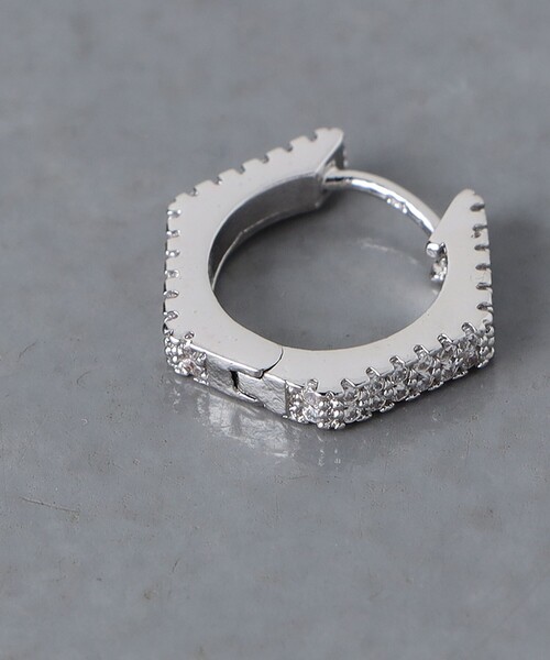 【セール】サイドパヴェ ヘキサゴン フープピアス（ピアス（両耳用））｜UNITED ARROWS（ユナイテッドアローズ）