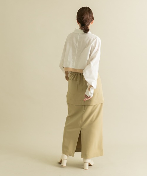 【セール】バイカラーヘムクロップドシャツ（シャツ/ブラウス）｜KBF（ケイビーエフ）