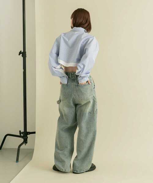 【セール】バイカラーヘムクロップドシャツ（シャツ/ブラウス）｜KBF（ケイビーエフ）