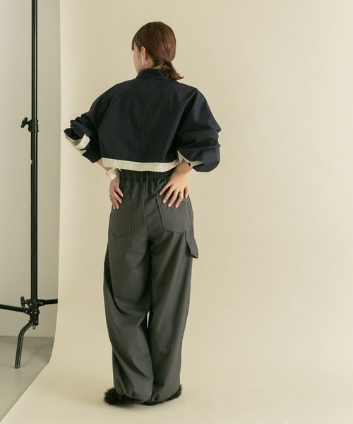 【セール】バイカラーヘムクロップドシャツ（シャツ/ブラウス）｜KBF（ケイビーエフ）