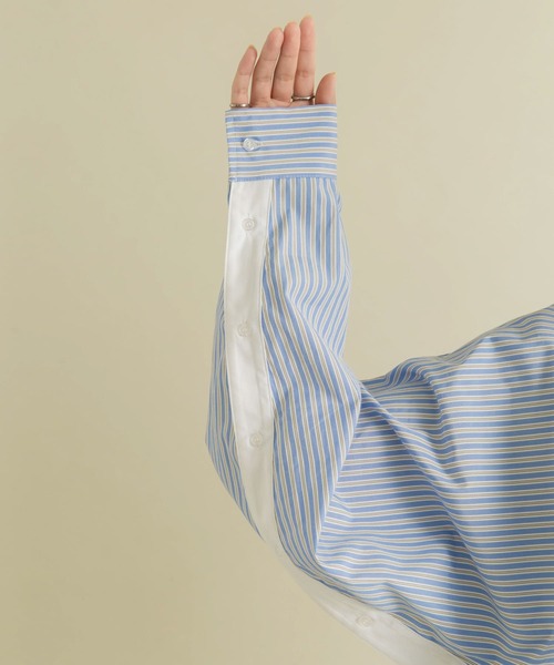 【セール】バイカラーヘムクロップドシャツ（シャツ/ブラウス）｜KBF（ケイビーエフ）