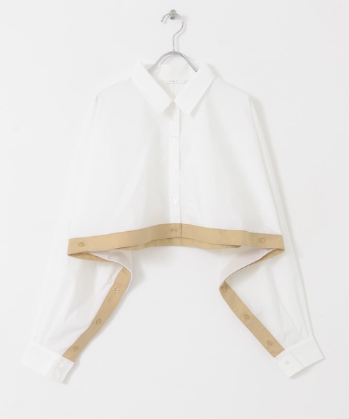 【セール】バイカラーヘムクロップドシャツ（シャツ/ブラウス）｜KBF（ケイビーエフ）