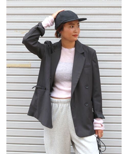 Ungrid(アングリッド)の「メルトンキャップ(キャップ・レディース・チャコールグレー/ライトグレー・FREE)」の8枚目の写真