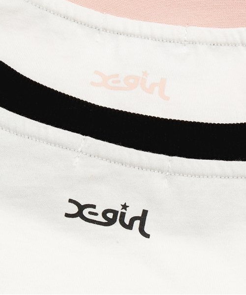 X-girl Stages（エックスガールステージス）の「ラインストーンロゴラグラン長袖Tシャツ（Tシャツ/カットソー・キッズ・ブラック/ピンク・80ｃｍ/90cm/100cm/110cm/120cm/130cm/140cm）」の7枚目の写真