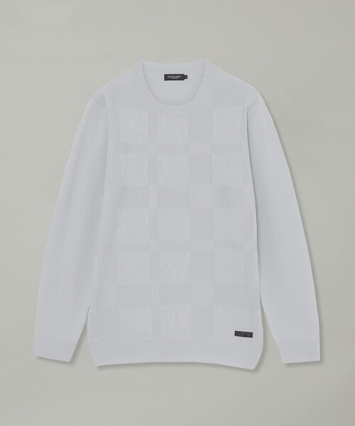 BLACK LABEL CRESTBRIDGE（ブラックレーベル・クレストブリッジ）の「コンフィーシャドーチェックニット（ニット/セーター・メンズ・ホワイト系その他/ネイビー/ブルー系その他4/ブラック・XL/L/M）」の9枚目の写真