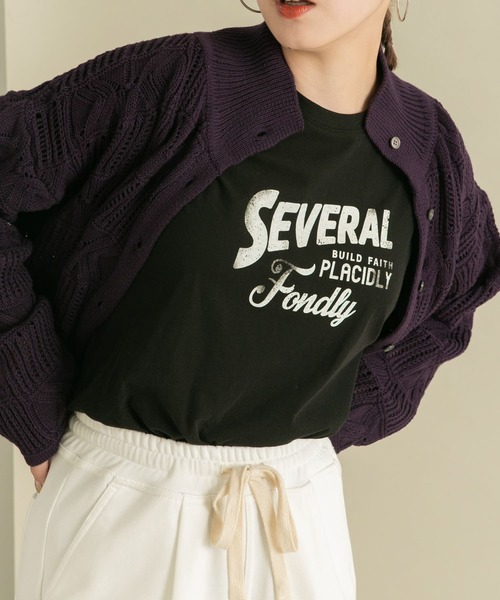 KBF(ケイビーエフ)の「シアープリントコンパクトTEE(Tシャツ/カットソー・レディース・オフホワイト/ブルー/ブラック・ONE)」の11枚目の写真