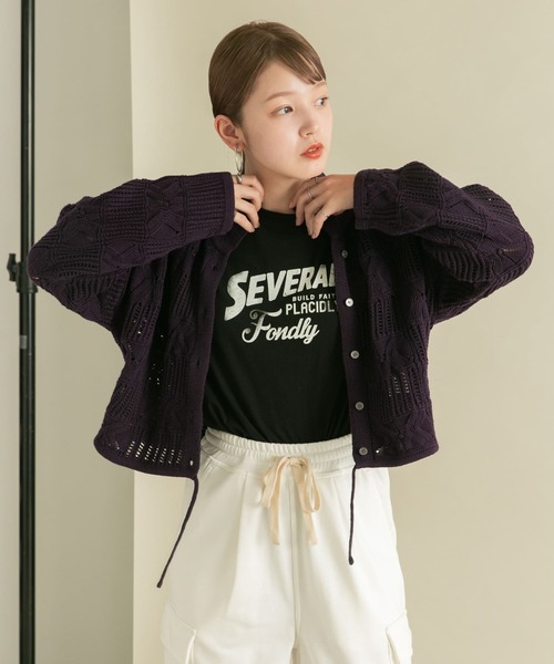 KBF(ケイビーエフ)の「シアープリントコンパクトTEE(Tシャツ/カットソー・レディース・オフホワイト/ブルー/ブラック・ONE)」の14枚目の写真
