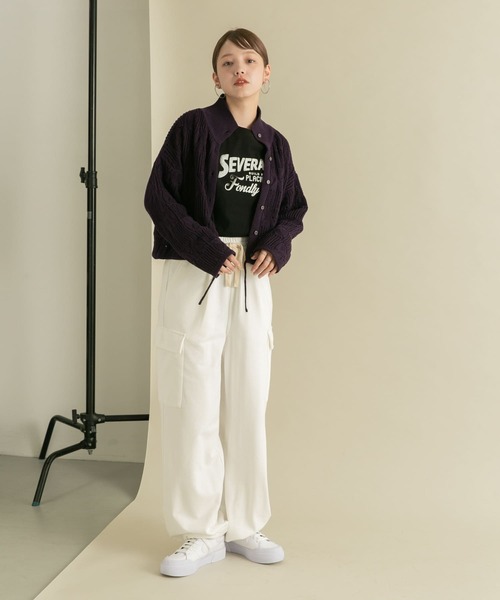 KBF(ケイビーエフ)の「シアープリントコンパクトTEE(Tシャツ/カットソー・レディース・オフホワイト/ブルー/ブラック・ONE)」の16枚目の写真