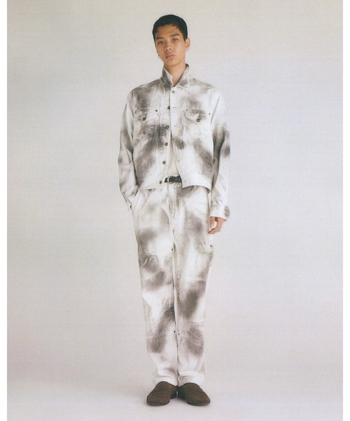 Juha(ユハ)の「SPRAY SHORT DENIM JACKET(デニムジャケット・メンズ・ホワイト×ブラック・4/3)」の7枚目の写真