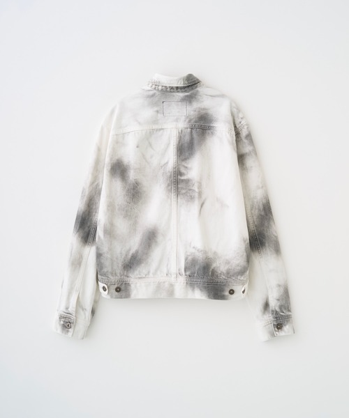 Juha(ユハ)の「SPRAY SHORT DENIM JACKET(デニムジャケット・メンズ・ホワイト×ブラック・4/3)」の3枚目の写真