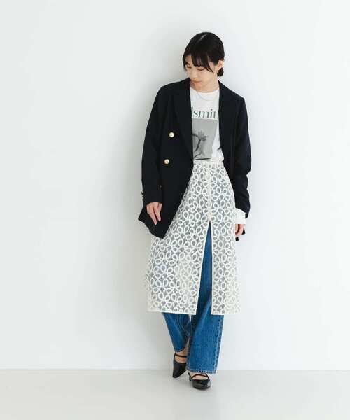 URBAN RESEARCH（アーバンリサーチ）の「コードレースレイヤードスカート（スカート・レディース・ブラック/オフホワイト・FREE）」の12枚目の写真