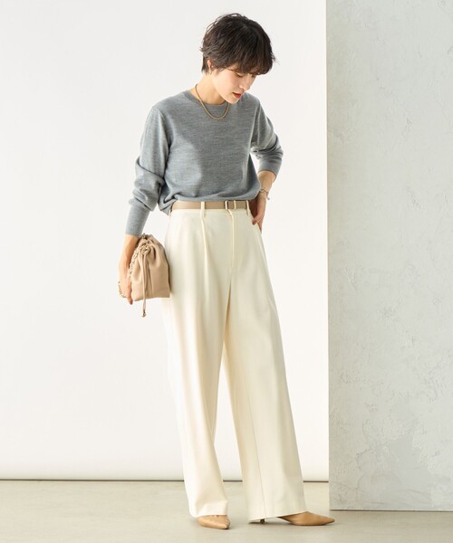 NOLLEY’S Sophi(ノーリーズソフィ)の「ウォッシャブル両面起毛セミワイドパンツ(その他パンツ・レディース・チャコールグレー/ライトグレー/ブラック/オフホワイト・36/38/34)」の15枚目の写真