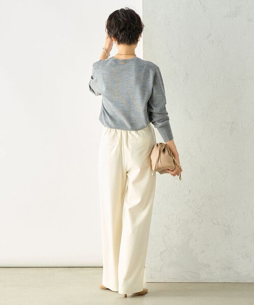 NOLLEY’S Sophi(ノーリーズソフィ)の「ウォッシャブル両面起毛セミワイドパンツ(その他パンツ・レディース・チャコールグレー/ライトグレー/ブラック/オフホワイト・36/38/34)」の4枚目の写真