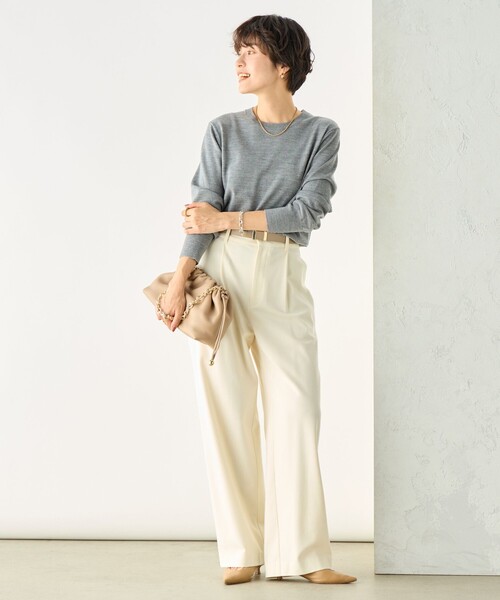 NOLLEY’S Sophi(ノーリーズソフィ)の「ウォッシャブル両面起毛セミワイドパンツ(その他パンツ・レディース・チャコールグレー/ライトグレー/ブラック/オフホワイト・36/38/34)」の18枚目の写真