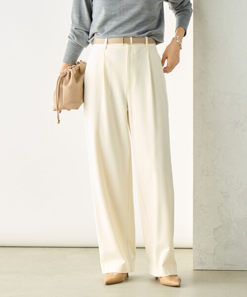 NOLLEY’S Sophi(ノーリーズソフィ)の「ウォッシャブル両面起毛セミワイドパンツ(その他パンツ・レディース・チャコールグレー/ライトグレー/ブラック/オフホワイト・36/38/34)」の2枚目の写真