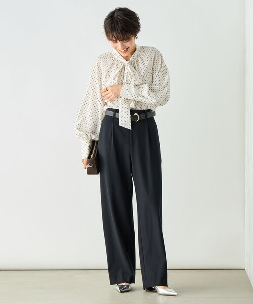 NOLLEY’S Sophi(ノーリーズソフィ)の「ウォッシャブル両面起毛セミワイドパンツ(その他パンツ・レディース・チャコールグレー/ライトグレー/ブラック/オフホワイト・36/38/34)」の14枚目の写真