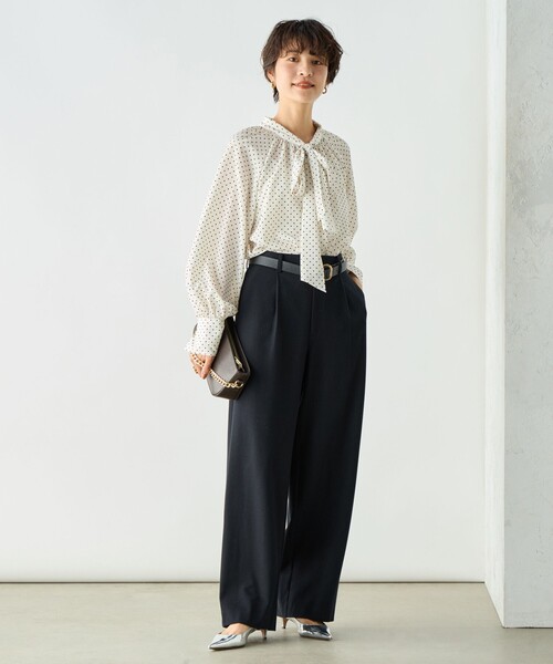 NOLLEY’S Sophi(ノーリーズソフィ)の「ウォッシャブル両面起毛セミワイドパンツ(その他パンツ・レディース・チャコールグレー/ライトグレー/ブラック/オフホワイト・36/38/34)」の8枚目の写真
