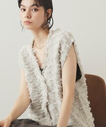 OPAQUE.CLIP | ラメツイード風ニットベスト【洗濯機洗い可】(ニット/セーター)