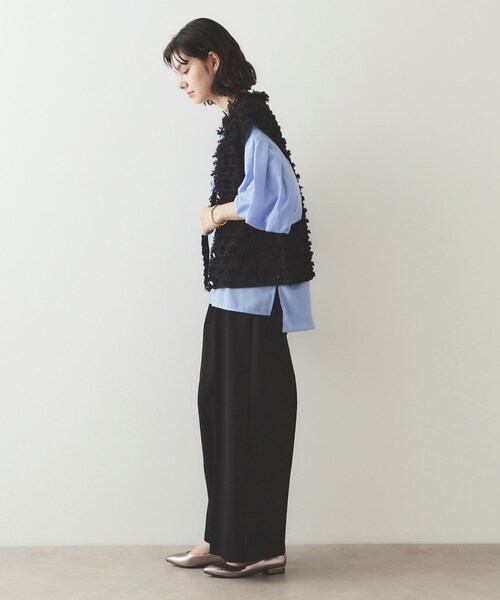 OPAQUE.CLIP（オペークドットクリップ）の「◆ラメツイード風ニットベスト【洗濯機洗い可】（ニット/セーター・レディース・ライトグレー/ブラック/ネイビー・40/38）」の14枚目の写真