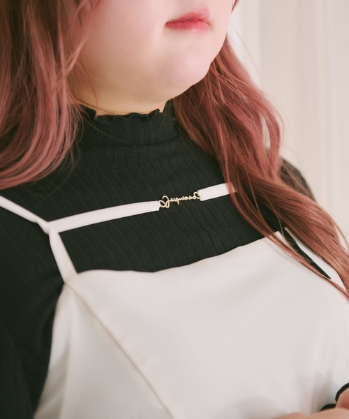 Louiosy(ルオシー)の「【大きいサイズ】チャーム付きイレヘムキャミワンピース(ワンピース・レディース・ブラック/アイボリー/ミント/ブラック系その他・4L/LL/3L)」の14枚目の写真