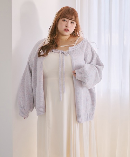 大きいサイズ】チャーム付きイレヘムキャミワンピース