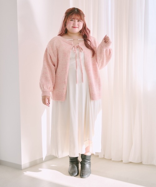Louiosy(ルオシー)の「【大きいサイズ】チャーム付きイレヘムキャミワンピース(ワンピース・レディース・ブラック/アイボリー/ミント/ブラック系その他・4L/LL/3L)」の16枚目の写真
