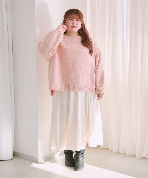 大きいサイズ】チャーム付きイレヘムキャミワンピース