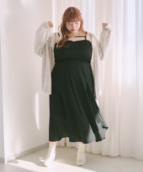 Louiosy(ルオシー)の「【大きいサイズ】チャーム付きイレヘムキャミワンピース(ワンピース・レディース・ブラック/アイボリー/ミント/ブラック系その他・4L/LL/3L)」の22枚目の写真