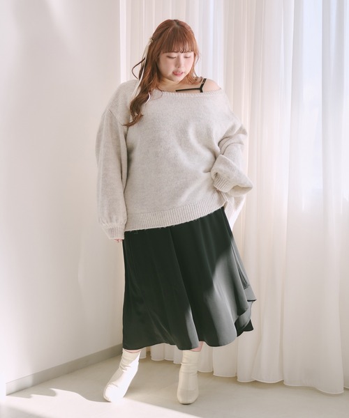 大きいサイズ】チャーム付きイレヘムキャミワンピース