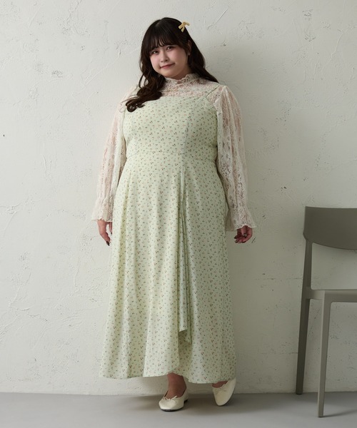 大きいサイズ】チャーム付きイレヘムキャミワンピース（ワンピース