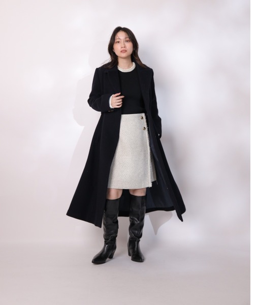 ベルト付ロングチェスターコート（ダウンジャケット/コート