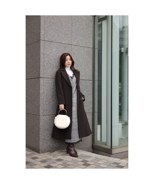 ベルト付ロングチェスターコート（ダウンジャケット/コート