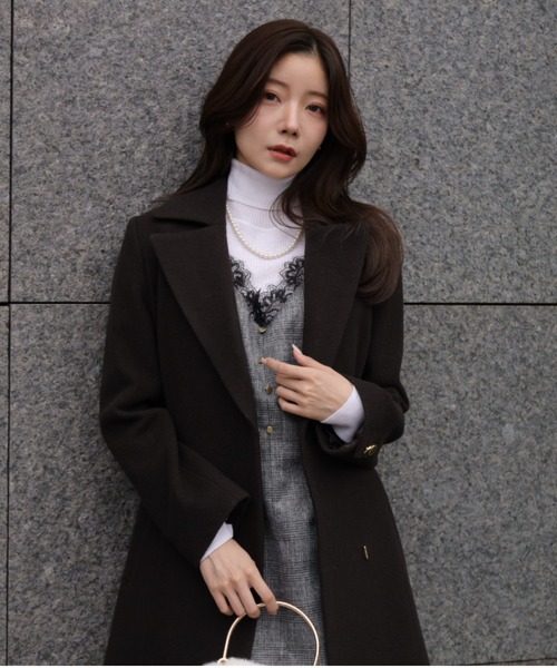 ベルト付ロングチェスターコート（ダウンジャケット/コート