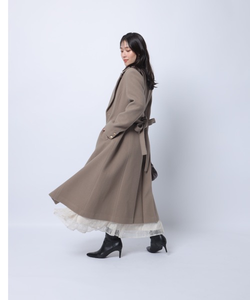 ベルト付ロングチェスターコート（ダウンジャケット/コート