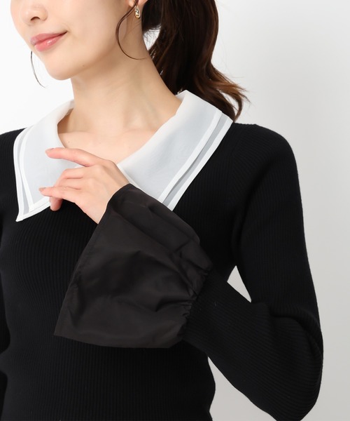 MISCH MASCH(ミッシュマッシュ)の「シアーダブル衿2wayニット/MM448309(ニット/セーター・レディース・ブラック/ピンク/ホワイト・フリ-)」の17枚目の写真