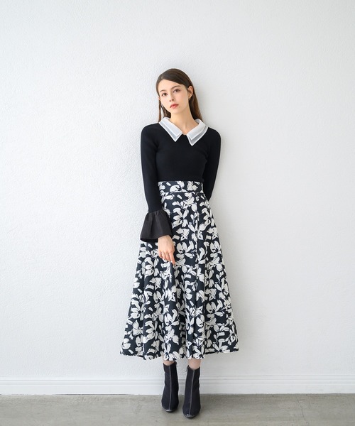 専用です❗️ミッシュマッシュ♡ウール＆アンゴラ♪お襟お袖ファー♪ベルト付き♪ セール】シアーダブル衿2wayニット/MM448309（ニット/セーター