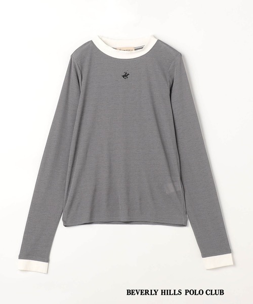 BEVERLY HILLS POLO CLUB(ビバリーヒルズポロクラブ)の「【BEVERLY HILLS POLO CLUB】レイヤード風シアーロングTEE(Tシャツ/カットソー・レディース・ブラック/オフホワイト/グレー・FREE)」の3枚目の写真