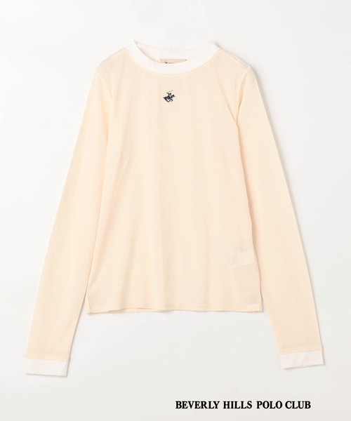 BEVERLY HILLS POLO CLUB(ビバリーヒルズポロクラブ)の「【BEVERLY HILLS POLO CLUB】レイヤード風シアーロングTEE(Tシャツ/カットソー・レディース・ブラック/オフホワイト/グレー・FREE)」の4枚目の写真