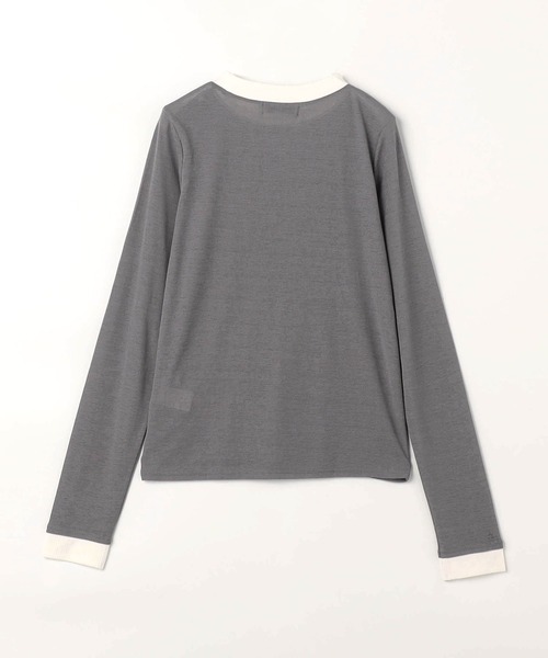 BEVERLY HILLS POLO CLUB(ビバリーヒルズポロクラブ)の「【BEVERLY HILLS POLO CLUB】レイヤード風シアーロングTEE(Tシャツ/カットソー・レディース・ブラック/オフホワイト/グレー・FREE)」の6枚目の写真