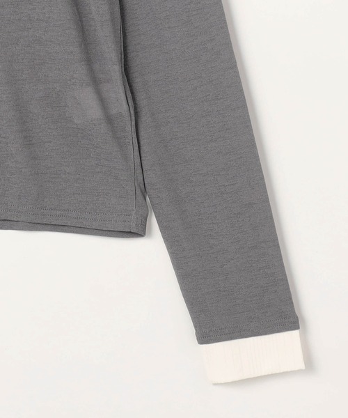 BEVERLY HILLS POLO CLUB(ビバリーヒルズポロクラブ)の「【BEVERLY HILLS POLO CLUB】レイヤード風シアーロングTEE(Tシャツ/カットソー・レディース・ブラック/オフホワイト/グレー・FREE)」の8枚目の写真