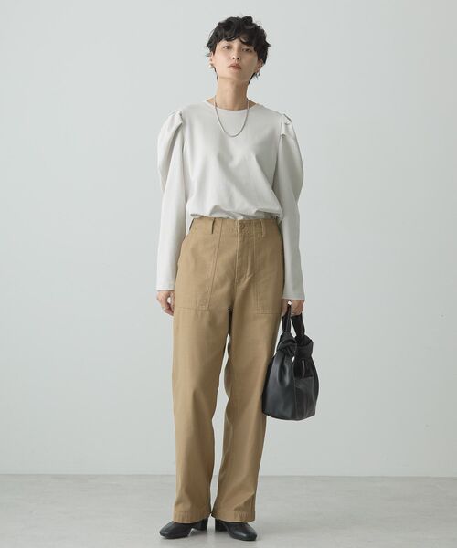 AMERICAN HOLIC(アメリカンホリック)の「ミニ裏毛ショルダータックプルオーバー(Tシャツ/カットソー・レディース・ライトグレー/ブラック・M/L)」の19枚目の写真