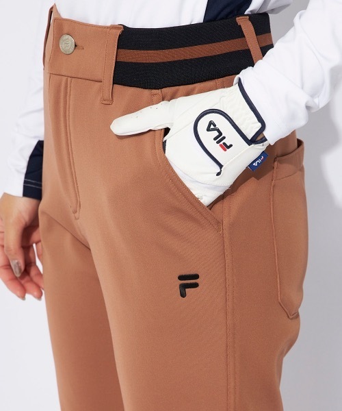 FILA ゴルフ　セットアップ　ブラウン FILA GOLF/フィラゴルフ】レディースロングパンツ ワイドパンツ ゴルフ