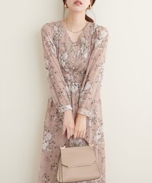 ピンタックプリーツお上品ワンピース