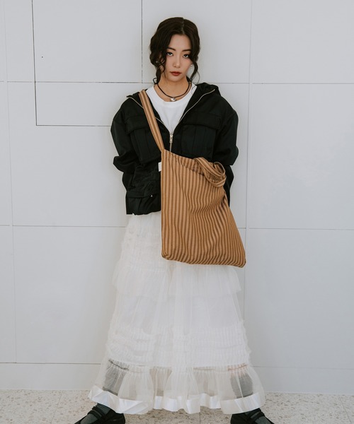 セール】【ZOZO限定】Stripe 2way tote shoulderbag/ストライプ 2way