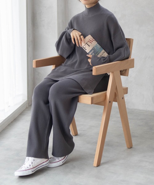 HusHusH（ハッシュアッシュ）の「HusHusH もちもち リブハイネックニットプルオーバー（ニット/セーター・レディース・レッド/ブラック/チャコールグレー・M/L）」の17枚目の写真