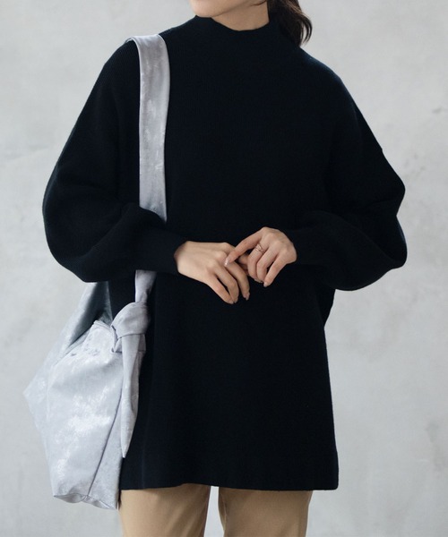 HusHusH（ハッシュアッシュ）の「HusHusH もちもち リブハイネックニットプルオーバー（ニット/セーター・レディース・レッド/ブラック/チャコールグレー・M/L）」の20枚目の写真