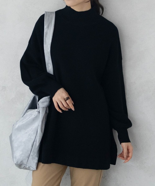 HusHusH（ハッシュアッシュ）の「HusHusH もちもち リブハイネックニットプルオーバー（ニット/セーター・レディース・レッド/ブラック/チャコールグレー・M/L）」の21枚目の写真