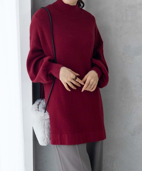 HusHusH（ハッシュアッシュ）の「HusHusH もちもち リブハイネックニットプルオーバー（ニット/セーター・レディース・レッド/ブラック/チャコールグレー・M/L）」の22枚目の写真