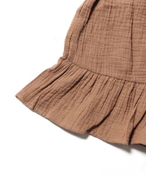 Seraph（セラフ）の「Seraph/セラフ 袖フリルラテカラートップス ノースリーブ ギャザー（タンクトップ・キッズ・チャコール/ブラウン/ベージュ・120/130/140）」の6枚目の写真