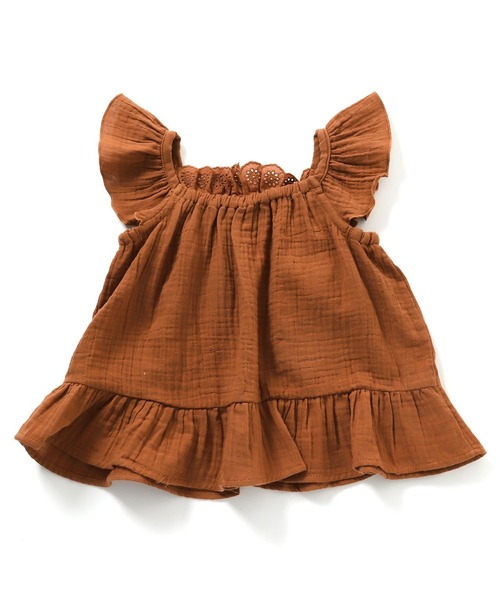 Seraph（セラフ）の「Seraph/セラフ 袖フリルラテカラートップス ノースリーブ ギャザー（タンクトップ・キッズ・チャコール/ブラウン/ベージュ・120/130/140）」の17枚目の写真